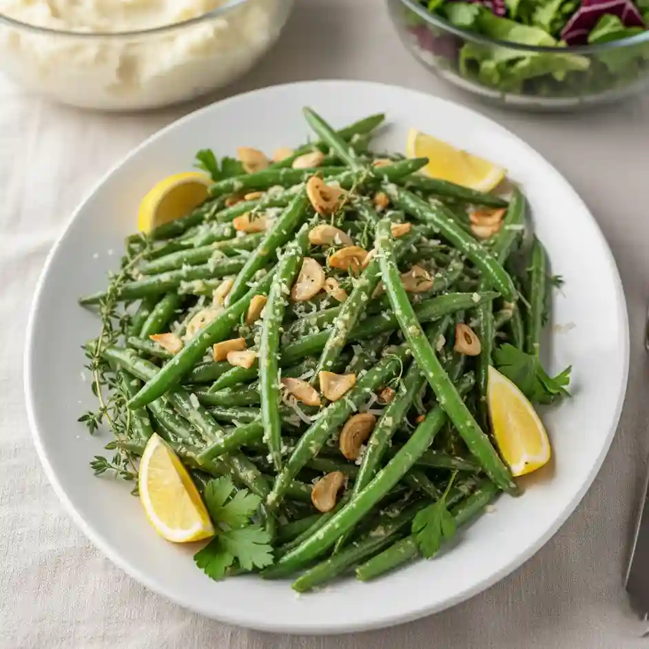 Garlic parmesan green beans