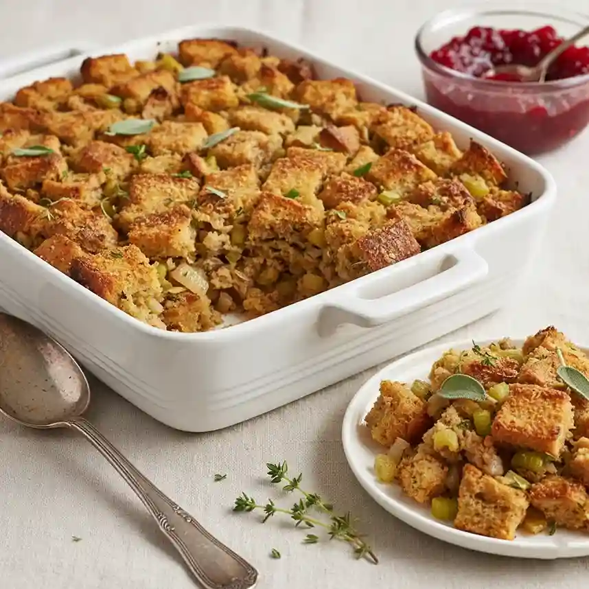 Savory Bread Stuffing Casserole