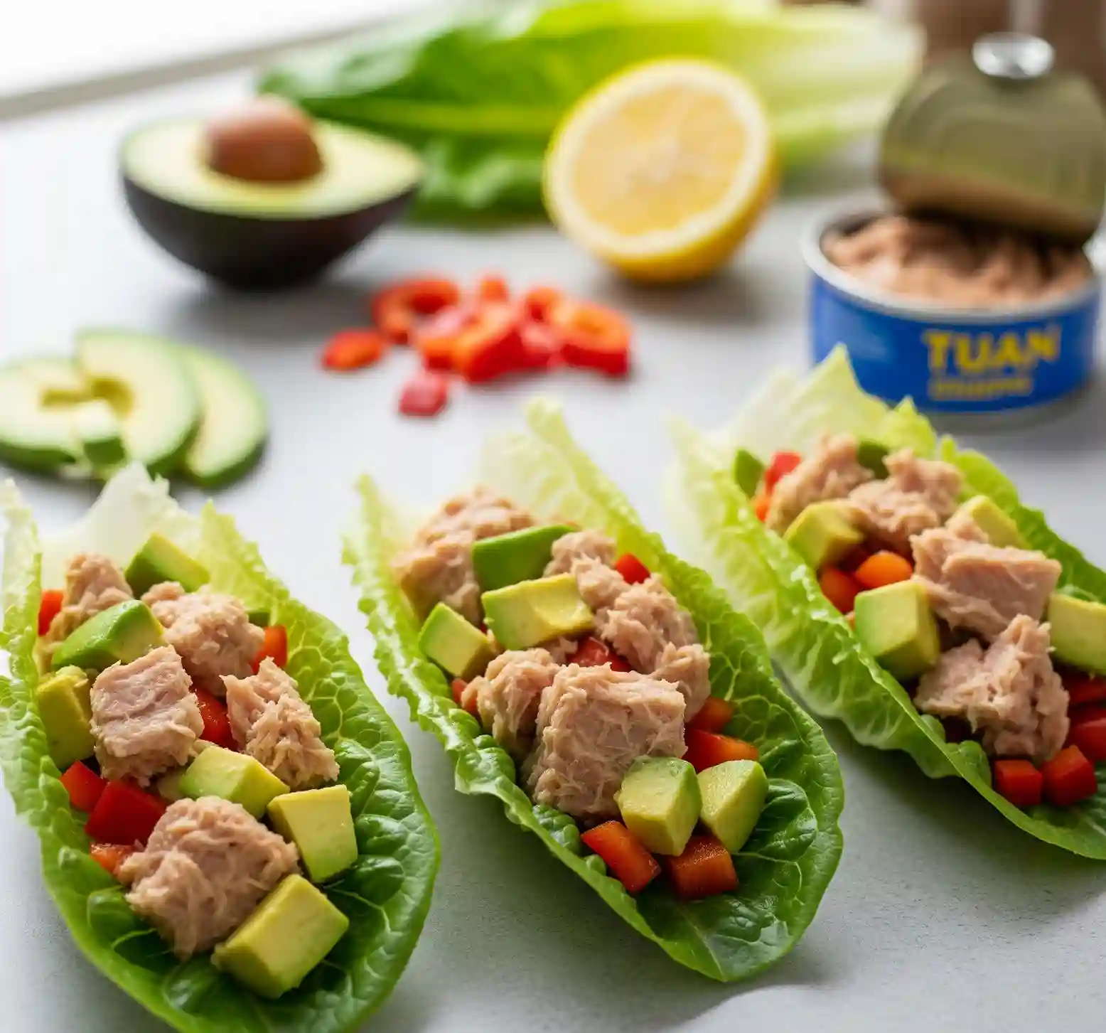 Avocado Tuna Lettuce Wraps