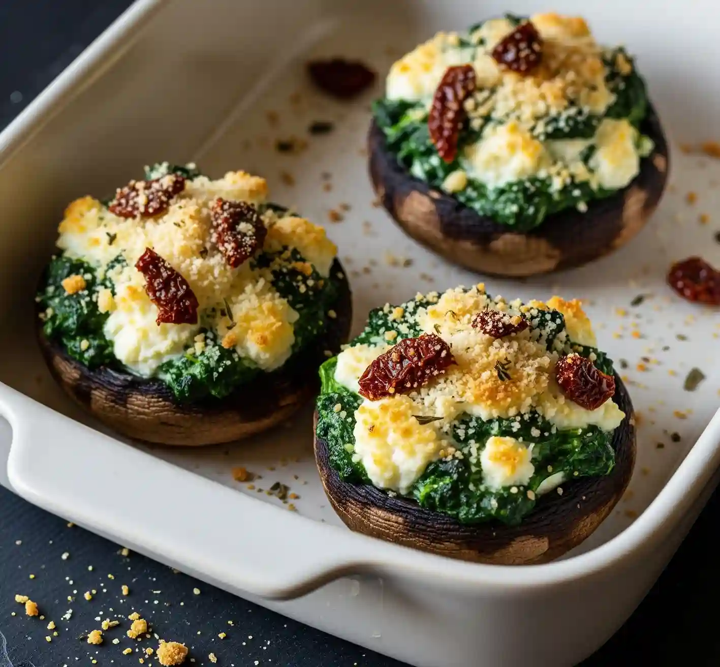 Spinach And Ricotta Stuffed Portobello Mushrooms