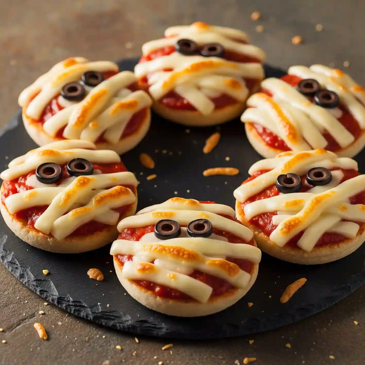 Halloween Mini Mummy Pizzas