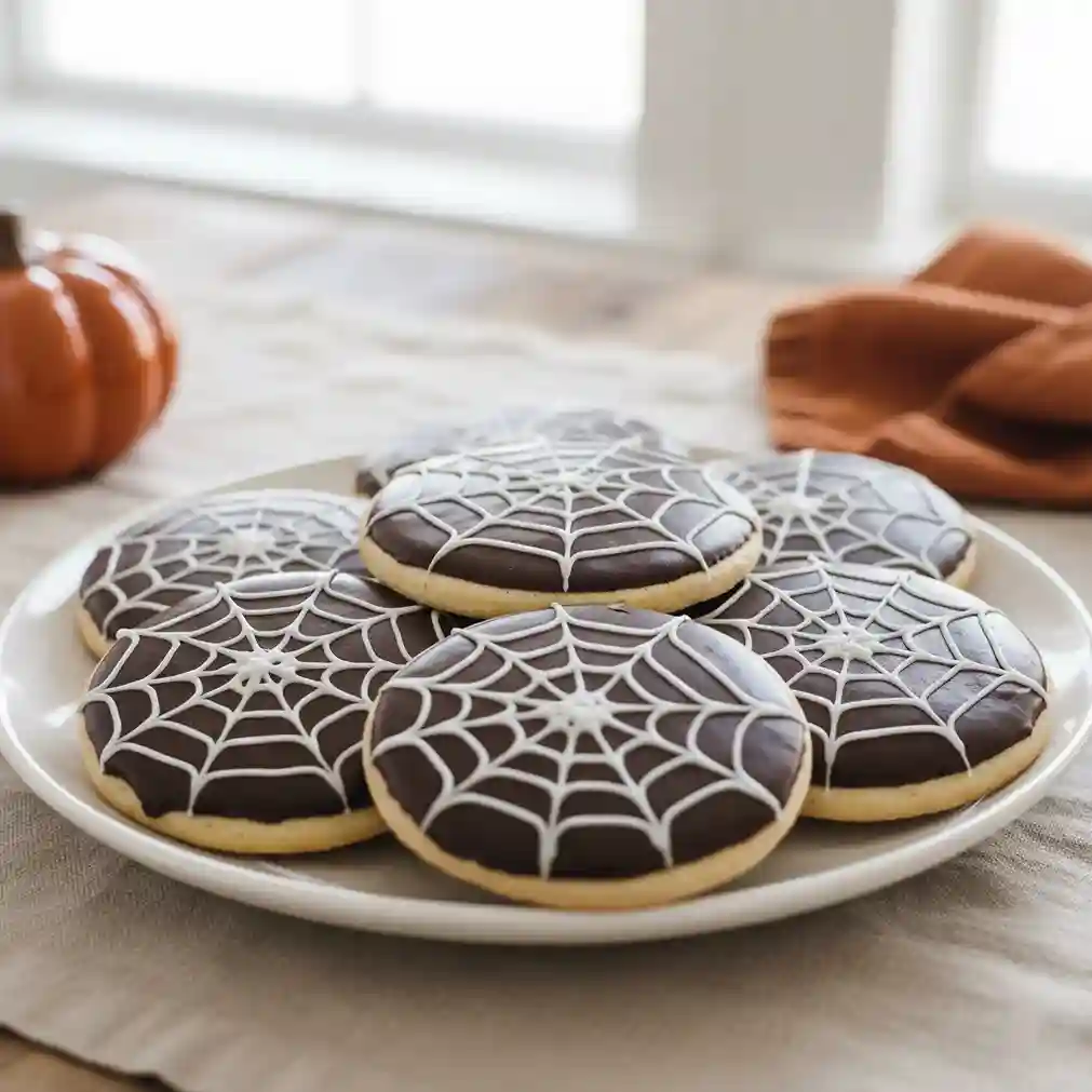Halloween Spiderweb Cookies