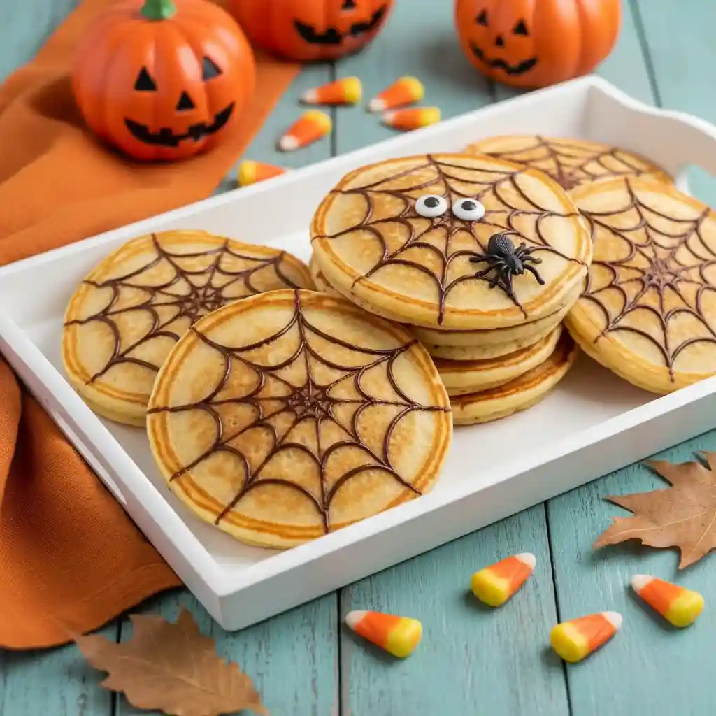 Halloween Spiderweb Pancakes