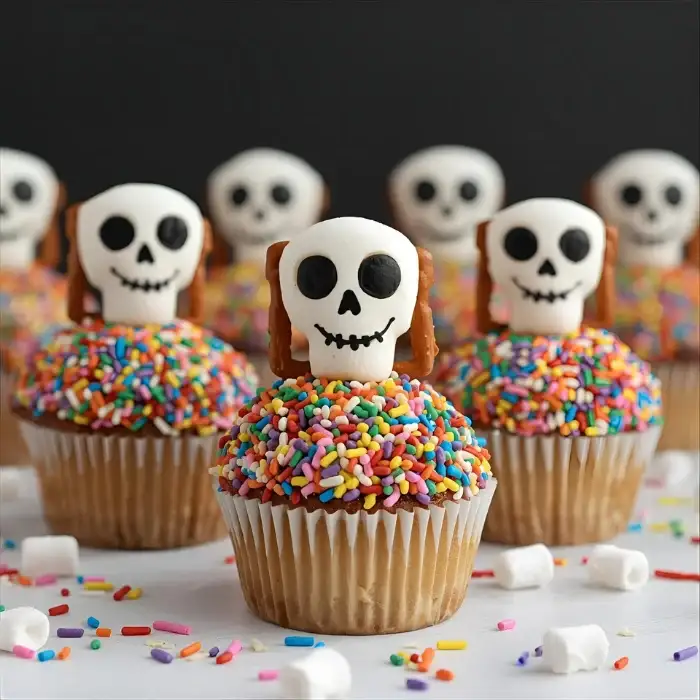 Skeleton Halloween Cupcakes