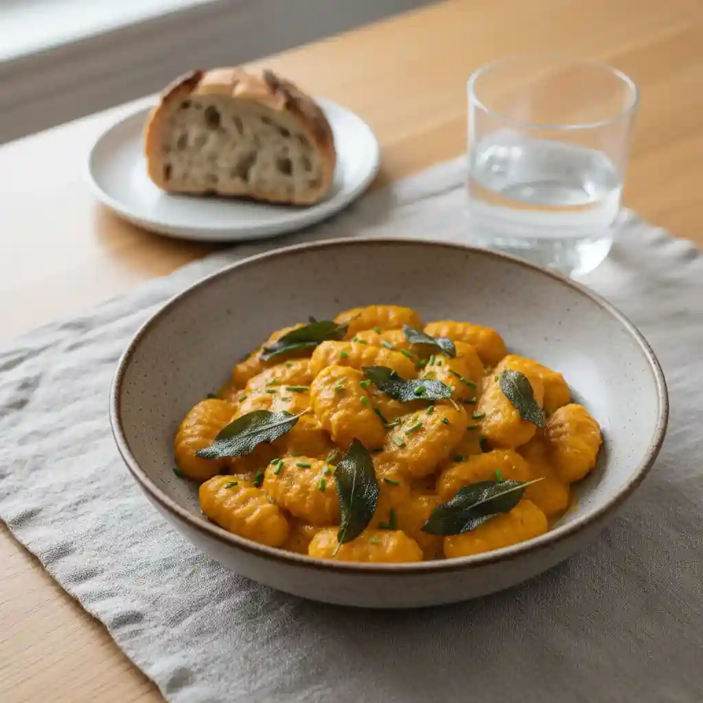 Vegan Creamy Pumpkin Gnocchi