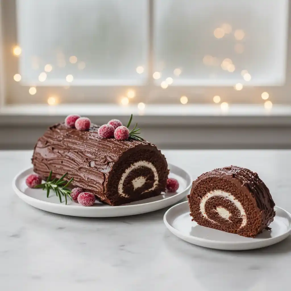Chocolate Yule Log Cake
