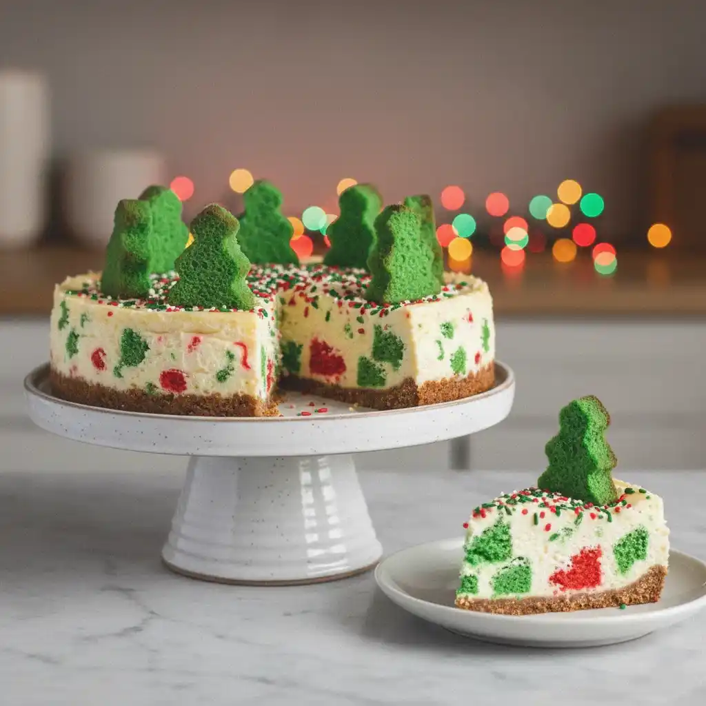 Christmas Tree Cake Cheesecake