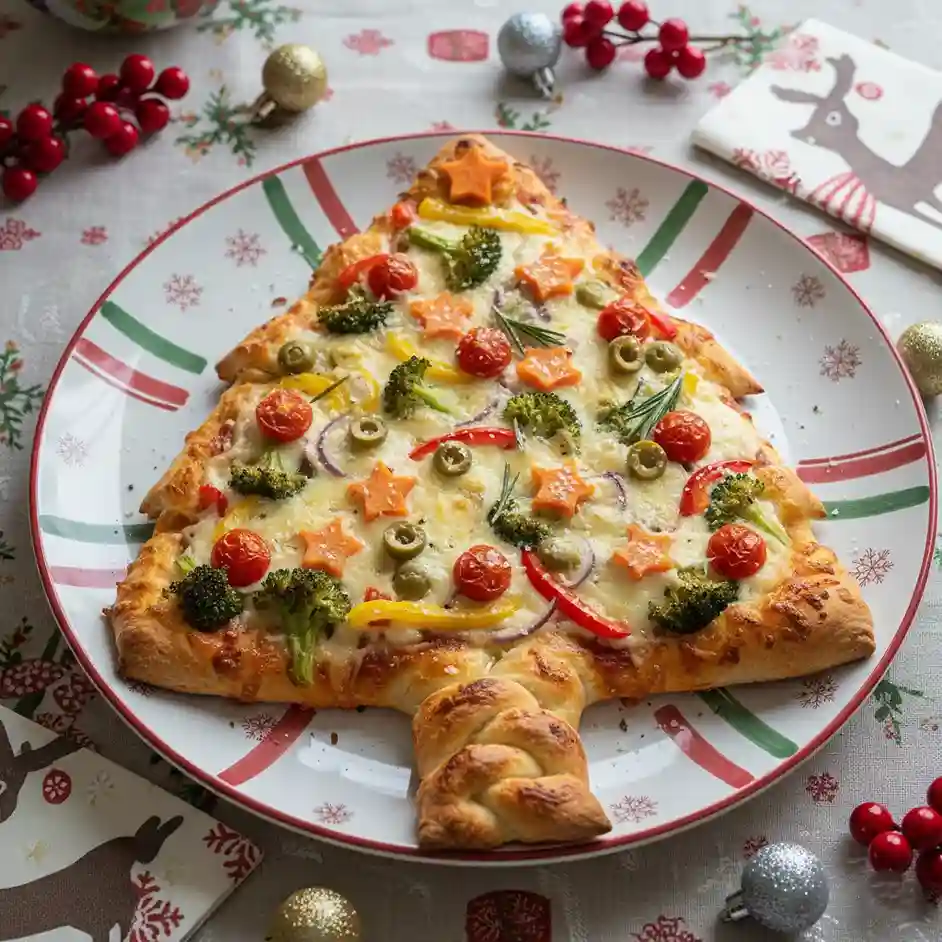 Christmas tree pizza