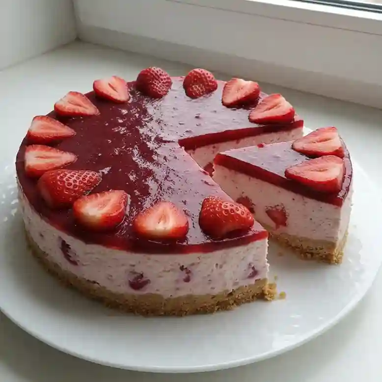 No Bake Strawberry Cheesecake